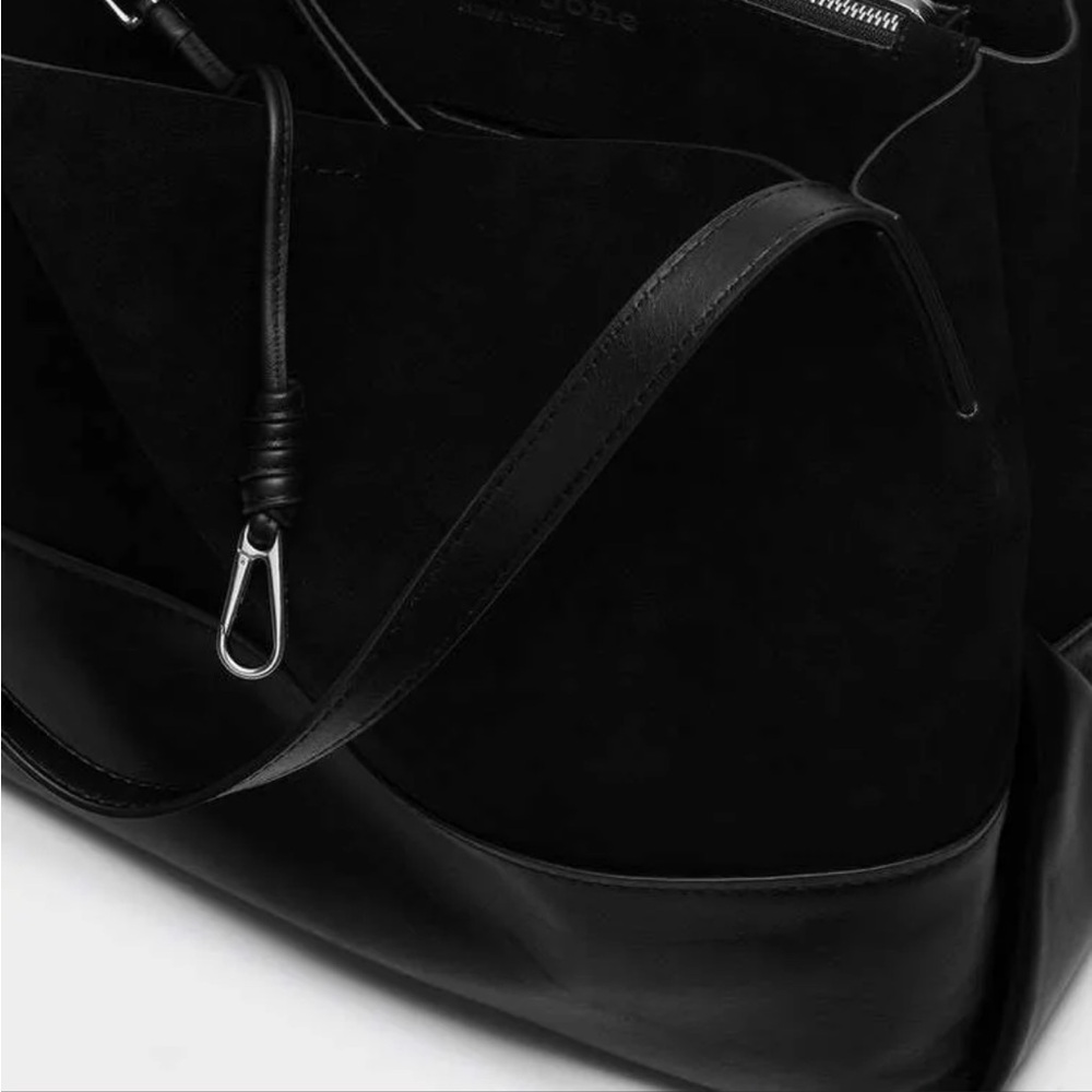 Rag & Bone Passenger 2.0 Black Suede and Leather Tote - Picture 5 of 6